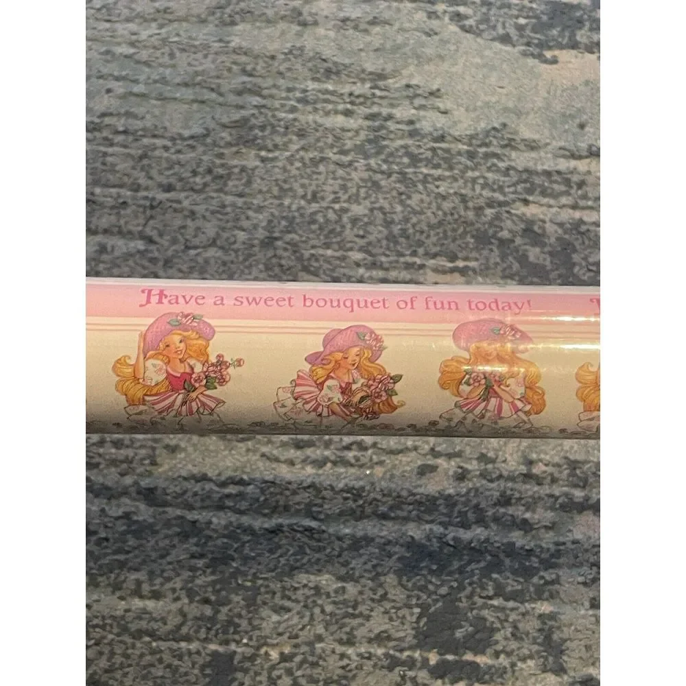 Vtg Peppermint Rose Scented Gift Wrap Roll 20 Sq. Ft. Extra Long Wrapping‎ Paper